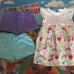 12M Baby Girl lot Shorts & Dress EUC.